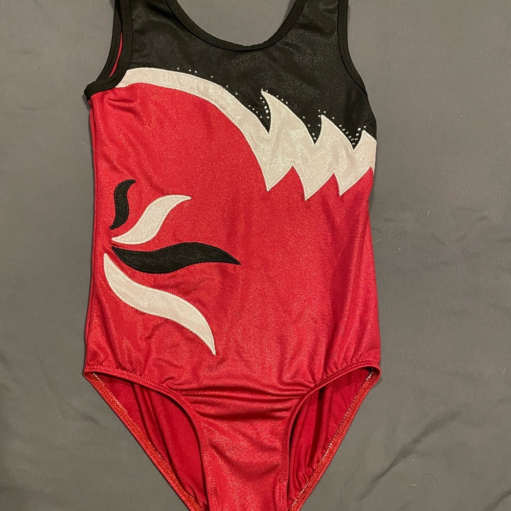 Red and Black Gymnastics Leotard